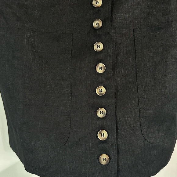 DISSH Black Sleeveless Button-Up Top Linen - Picture 10 of 11